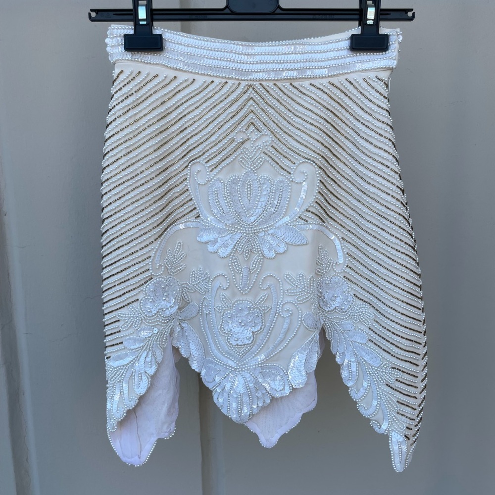 Rodarte beaded sequin skirt ivory white size 2 NWOT